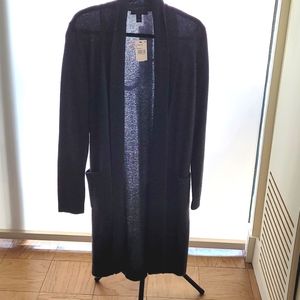 Charcoal gray 100% cashmere cardigan